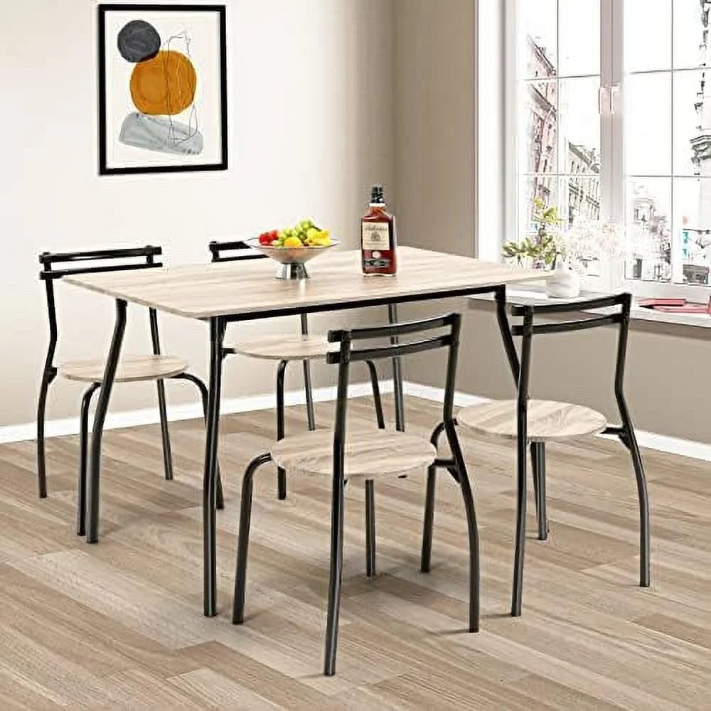 Dining Table Set for 4 with Chairs and Bench X679