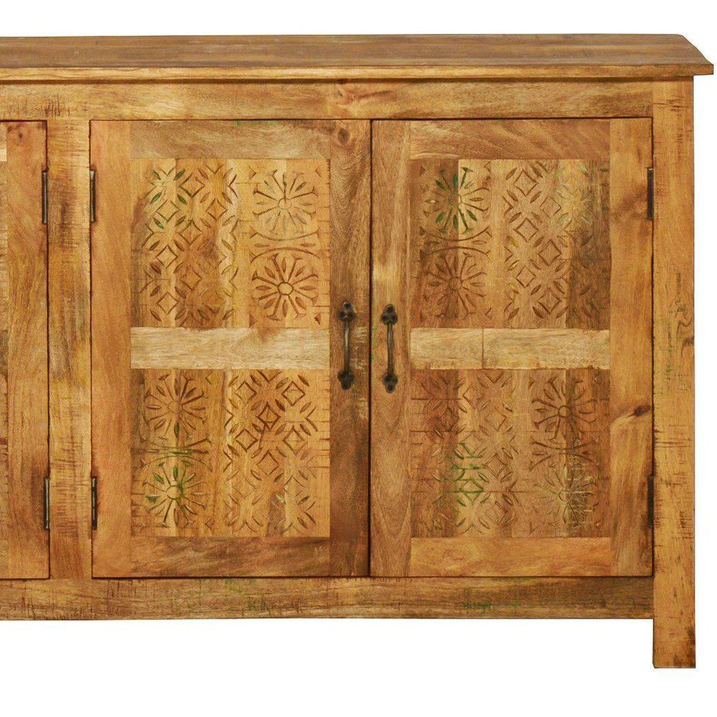 76" Rustic Reclaimed Wood 4 Door Sideboard D9239