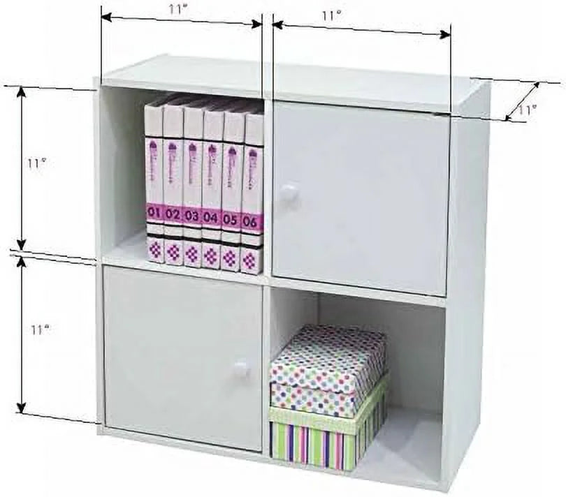 Contemporary White Wood 2 Cube 2 Cabinet Bookcase A485322