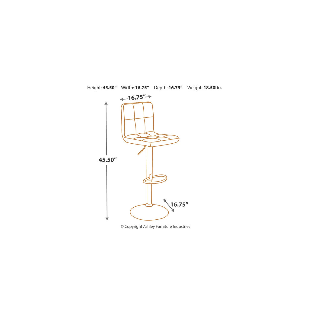 Adjustable Height Swivel Bar Stool Set of 2 N94355