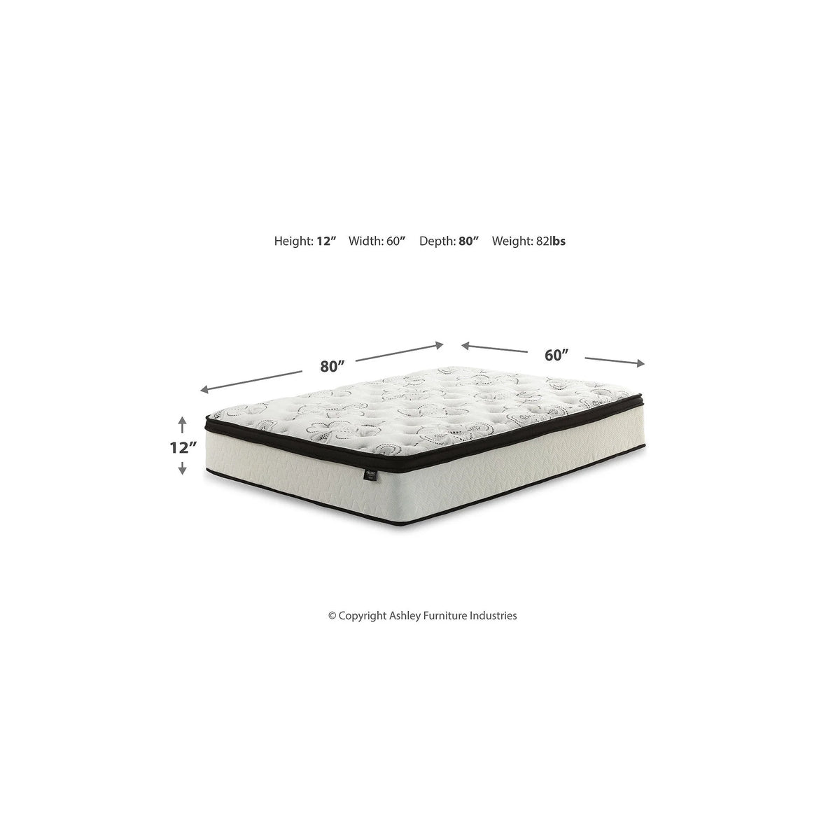 12 Inch Hybrid King Mattress in a Box White J889