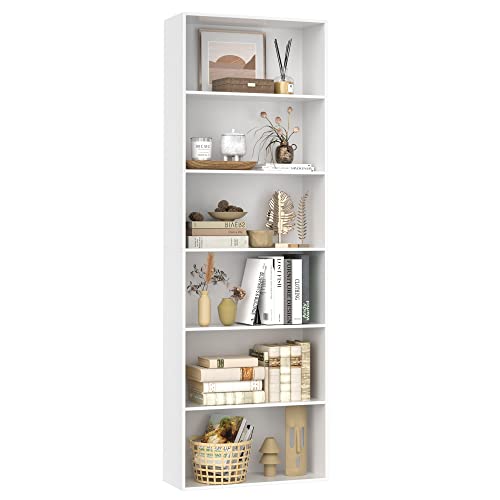 6-Tier Dark Gray Freestanding Bookcase and Bookshelf T199175