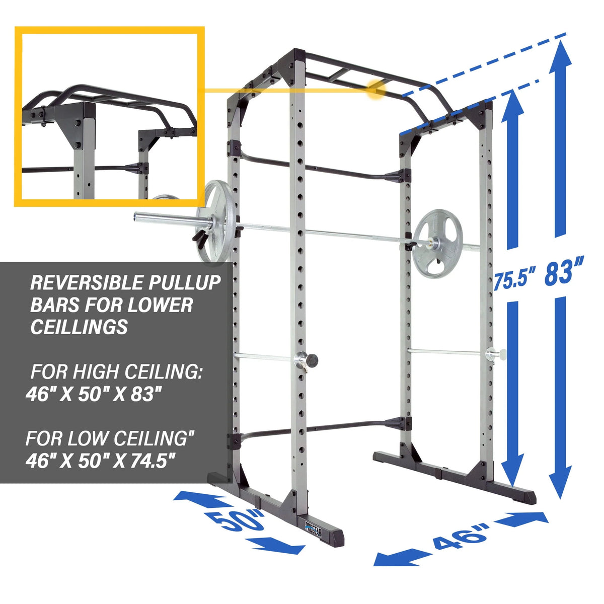 Squat Rack Power Cage with J-Hooks C6516