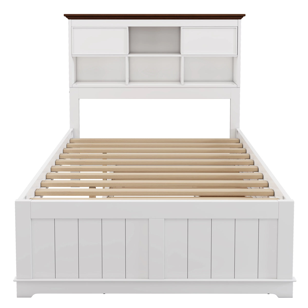 Full Size Wood Platform Bed with Drawers and Trundle K50580