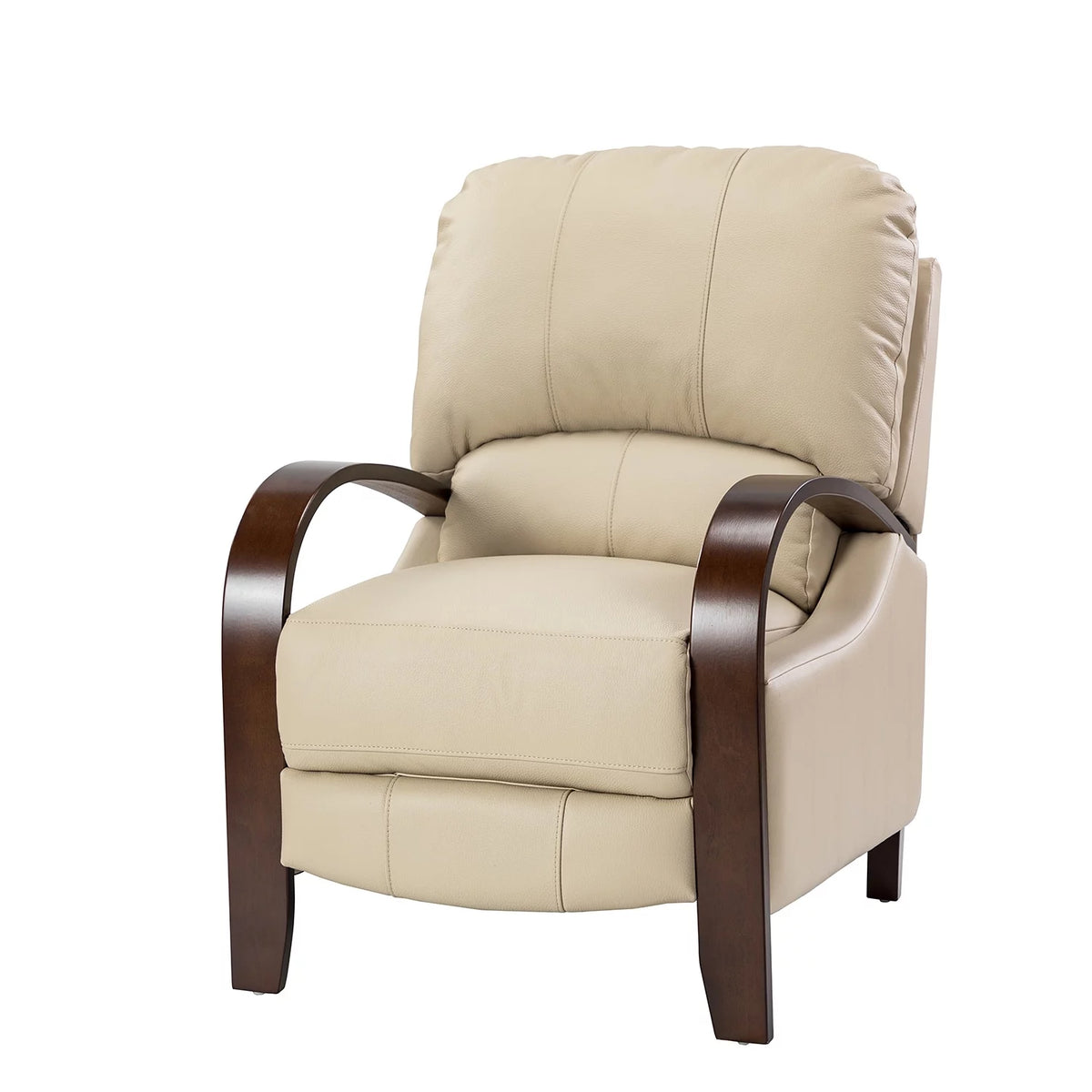Grey Genuine Leather Manual Recliner L28493