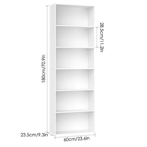 6-Tier Dark Gray Freestanding Bookcase and Bookshelf T199175