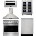 36 Gas Range, Range Hood, Dishwasher, Microwave and Wine Cooler T52994