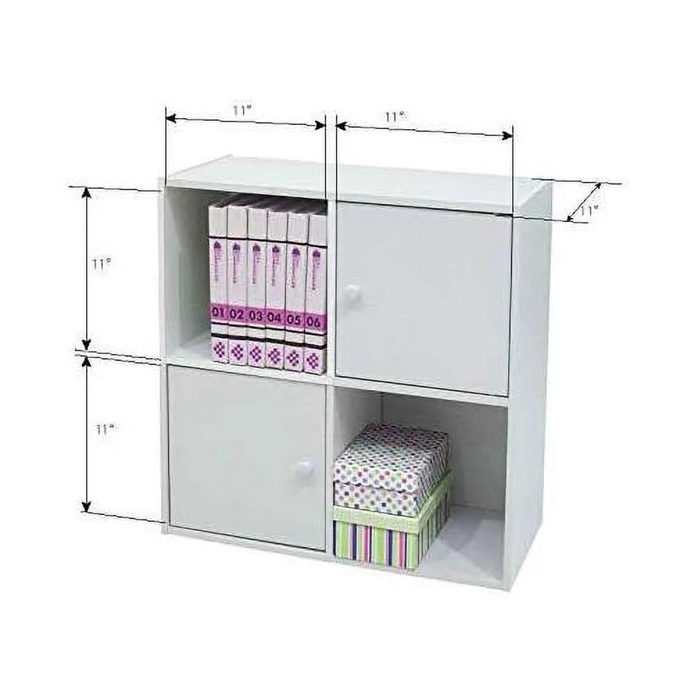 Contemporary White Wood 2 Cube 2 Cabinet Bookcase A485322