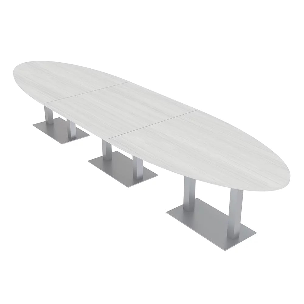 12 Person Modular Oval Conference Table with Metal Bases J21897