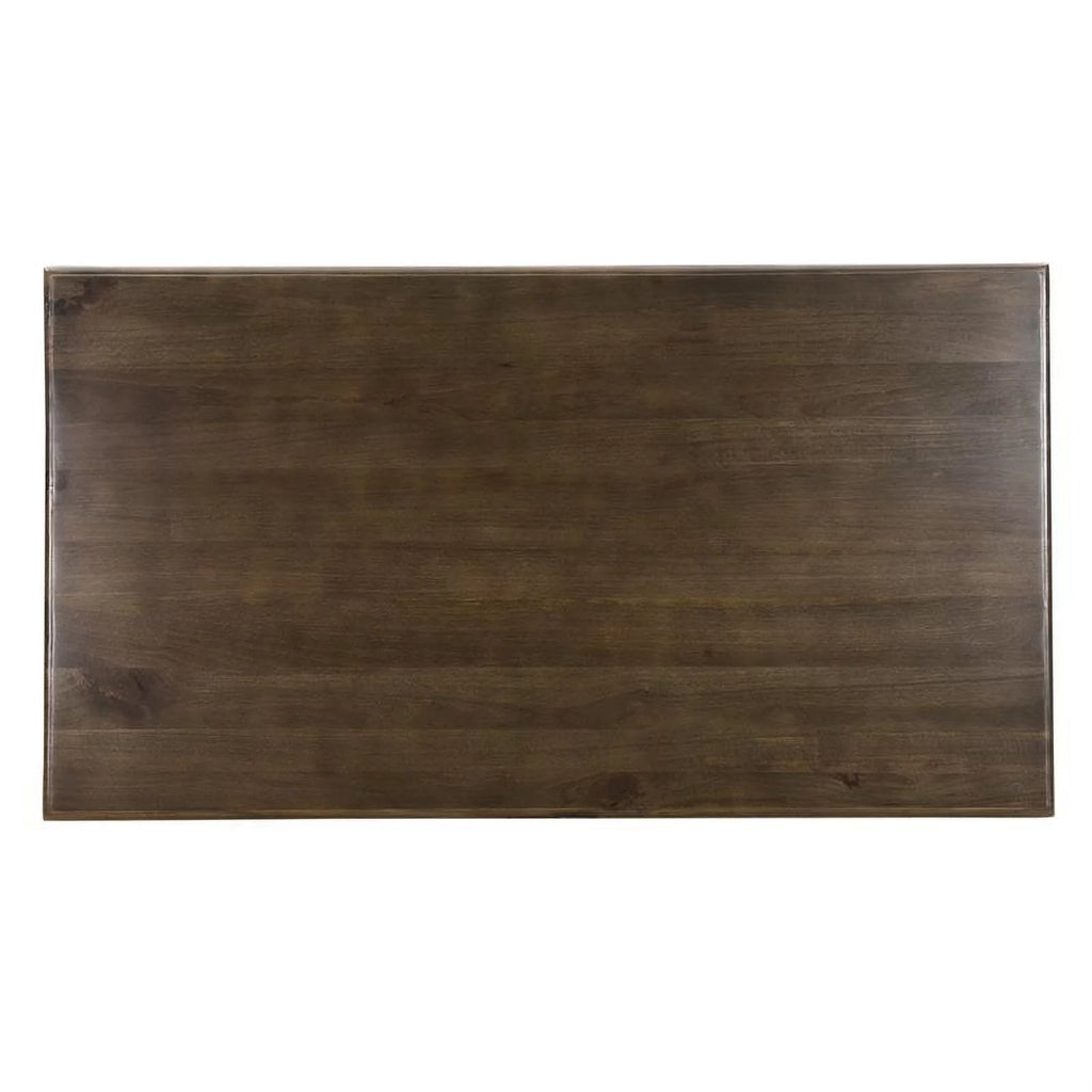 Solid Wood Double Pedestal Dining Table in Dark Brown Y929236