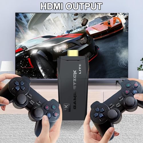 Retro Game Console Stick 4K HDMI 2.4G Wireless Controllers 64GB W298