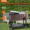 80Qt Rolling Cooler Cart with Bottle Opener D163263