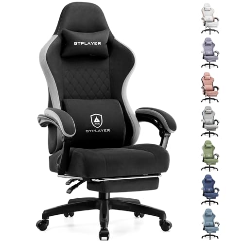 Black Ergonomic Gaming Chair with Footrest M475