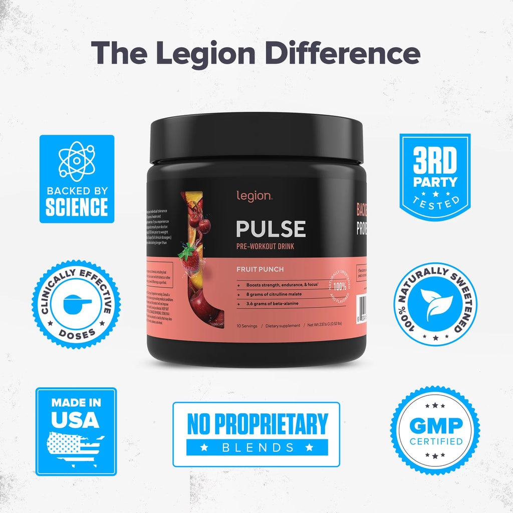 Natural Preworkout Energy Supplement with Caffeine, Fruit Punch, 10 Servings Q877306