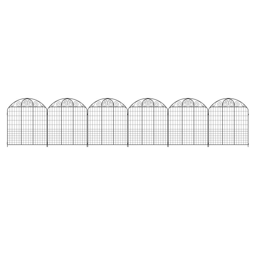 Black Steel Fence Panel 6-Pack U7734