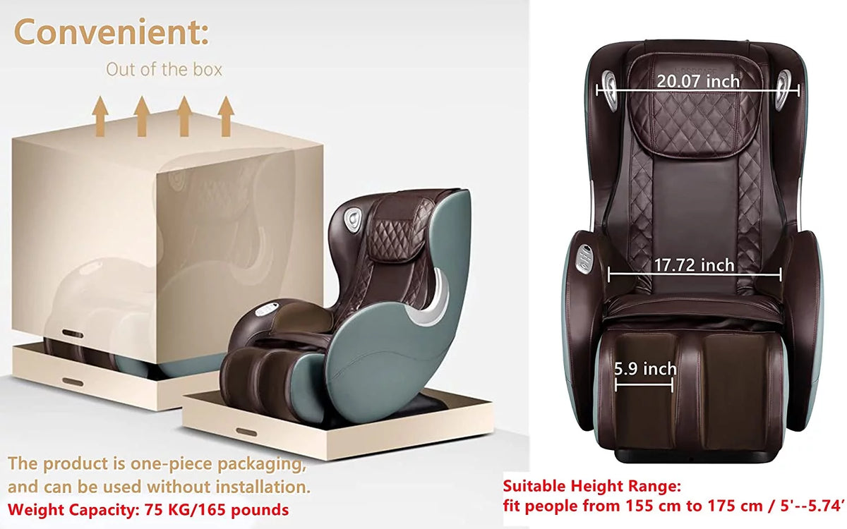 Light Grey Full Body Zero Gravity Shiatsu Recliner E73889