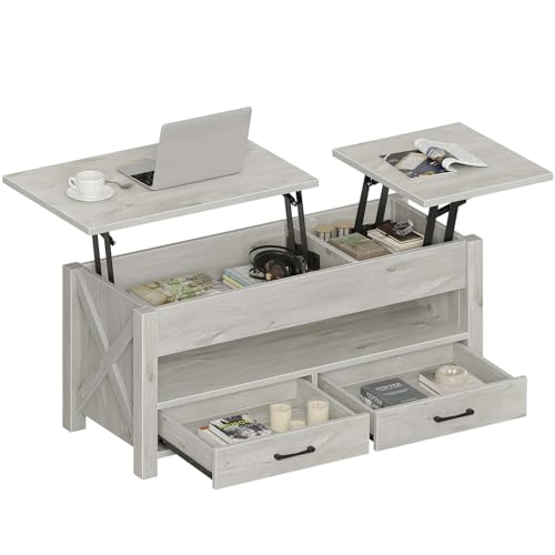 Gray Lift Top Coffee Table with 2 Storage Drawers Y216449