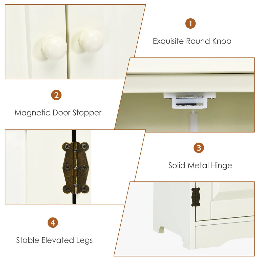 White 2-Door Accent Storage Cabinet with Adjustable Shelves H88184