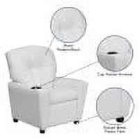 White Vinyl Kids Recliner with Cup Holder G744547