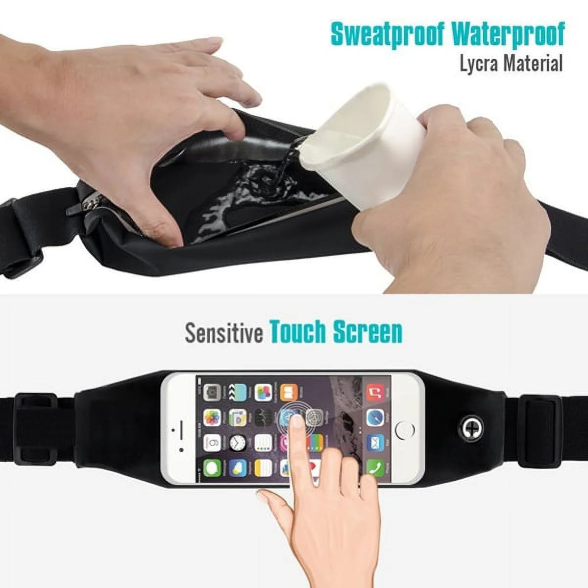 Wireless Headphones + Running Waist Bag Combo N5954