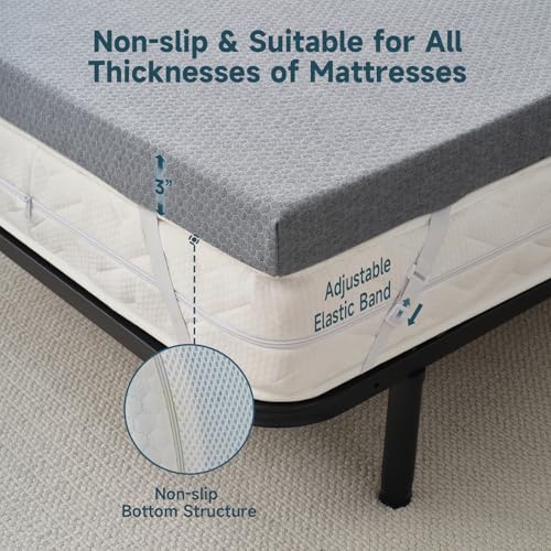 3 Inch Queen Memory Foam Mattress Topper White Q44158