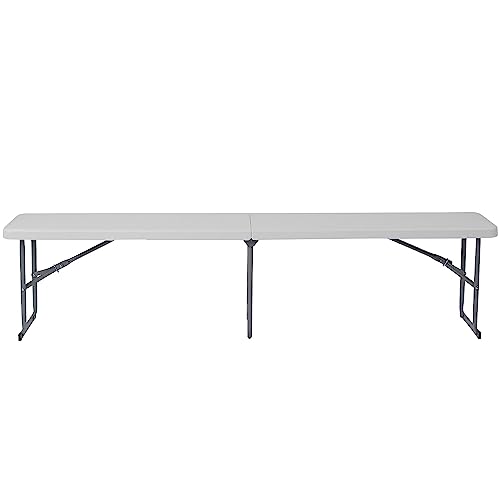 Bi-Fold Granite White Plastic Bench with Carrying Handle J74363
