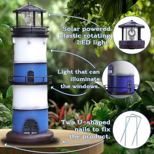 Blue Metal Lighthouse Yard Décor O909