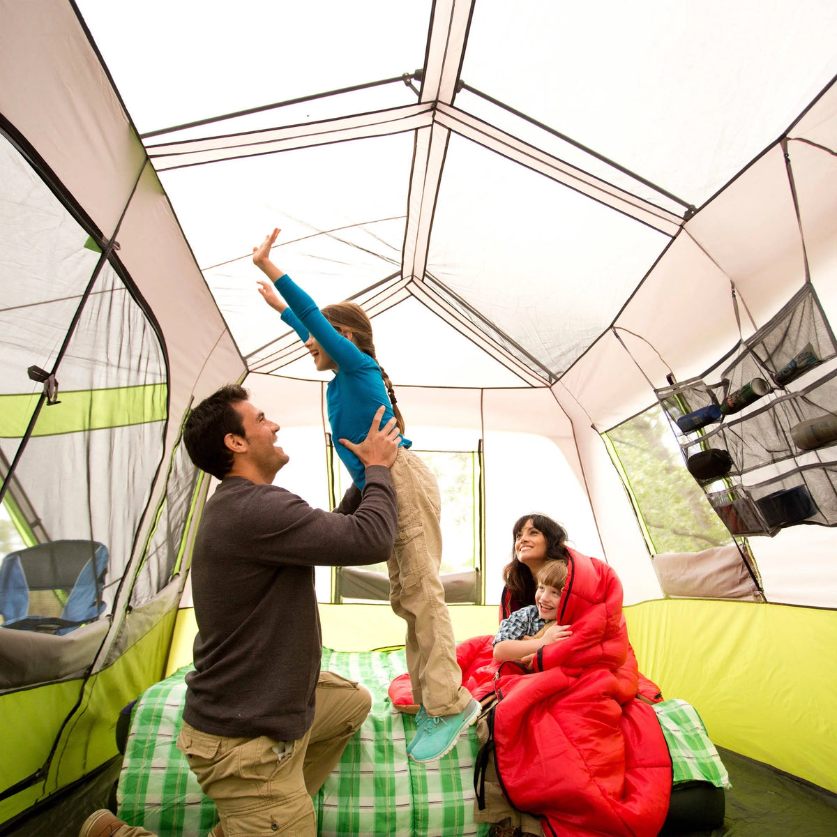 14' x 13.5' 9 Person 2 Room Instant Cabin Tent with Screen Room J93976