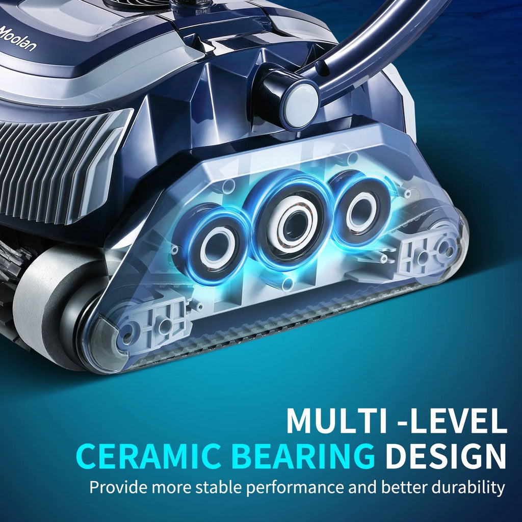 Automatic Robotic Pool Vacuum Cleaner with Self-Parking, Blue V350
