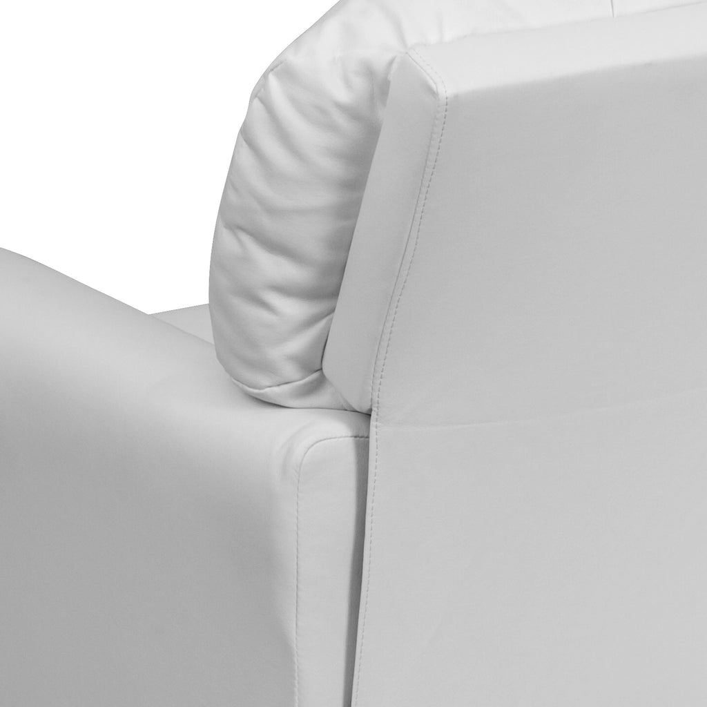 White Vinyl Kids Recliner with Cup Holder G744547