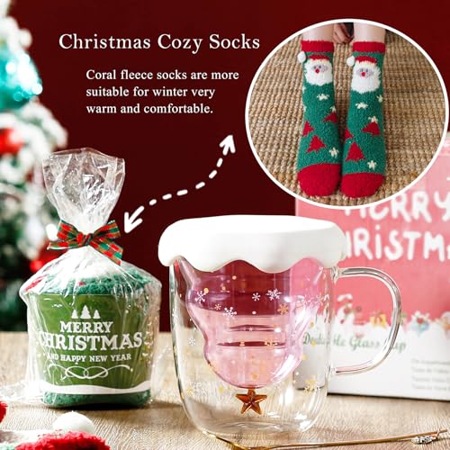 Double Walled Glass Christmas Mug N102
