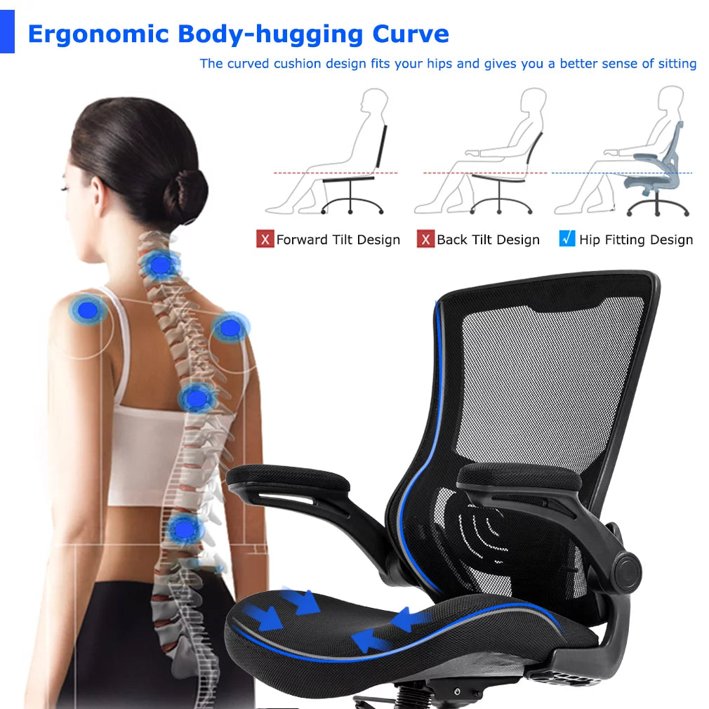 Black Mesh Ergonomic Office Chair with Lumbar Support E830