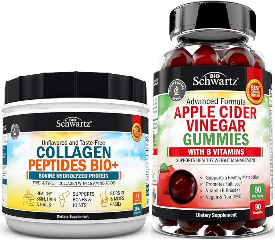 Apple Cider Vinegar Gummies with B Complex Vitamins and Hydrolyzed Collagen Peptides Powder M126622
