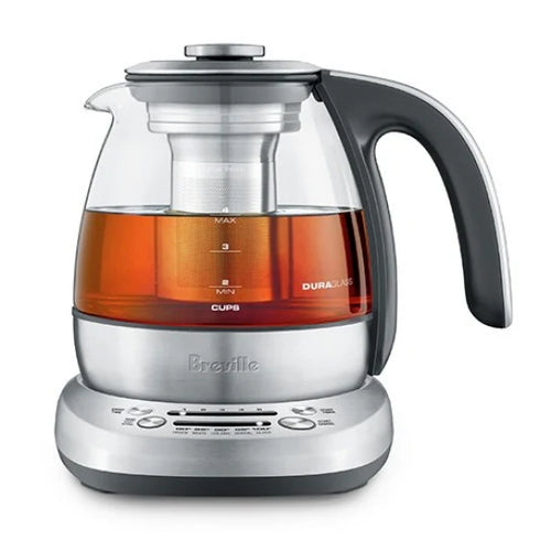 1.0L Brushed Stainless Steel and Glass Compact Kettle X700624