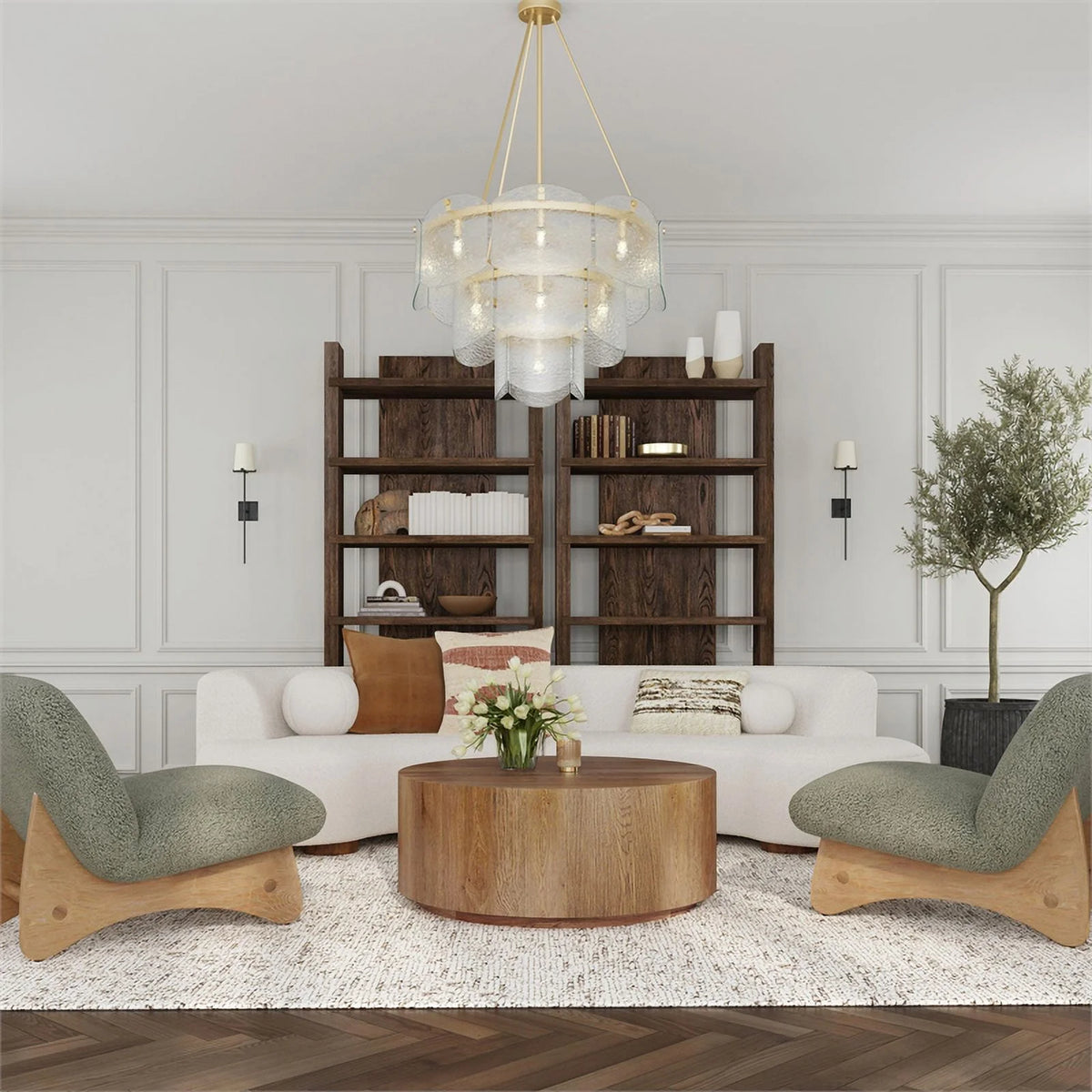 6 Shelf Tall Wood Bookcase E4470