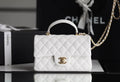 White Mini Flapbag With Top Handle K60430
