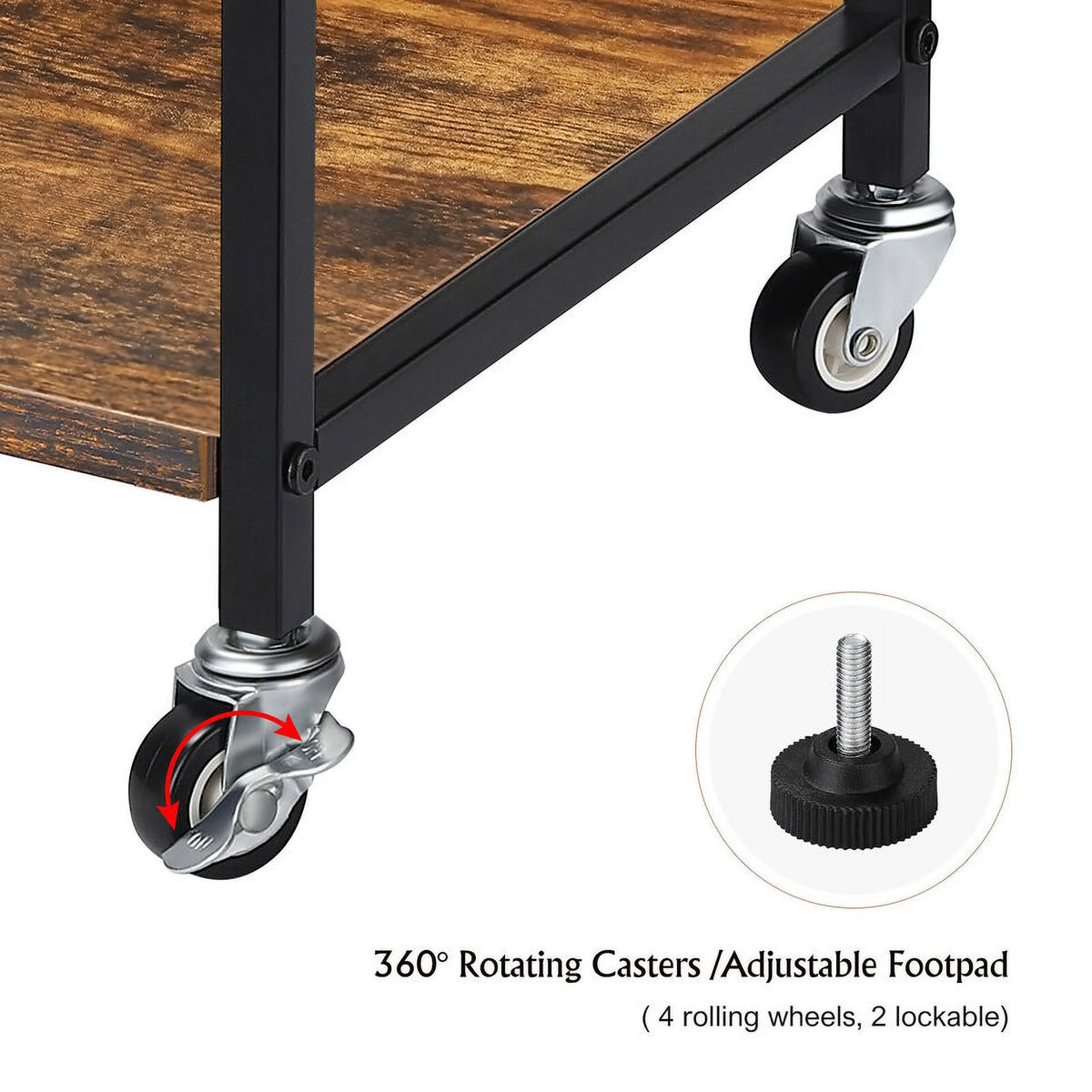 Under Desk Printer Stand 2 Tier with Wheels P35886