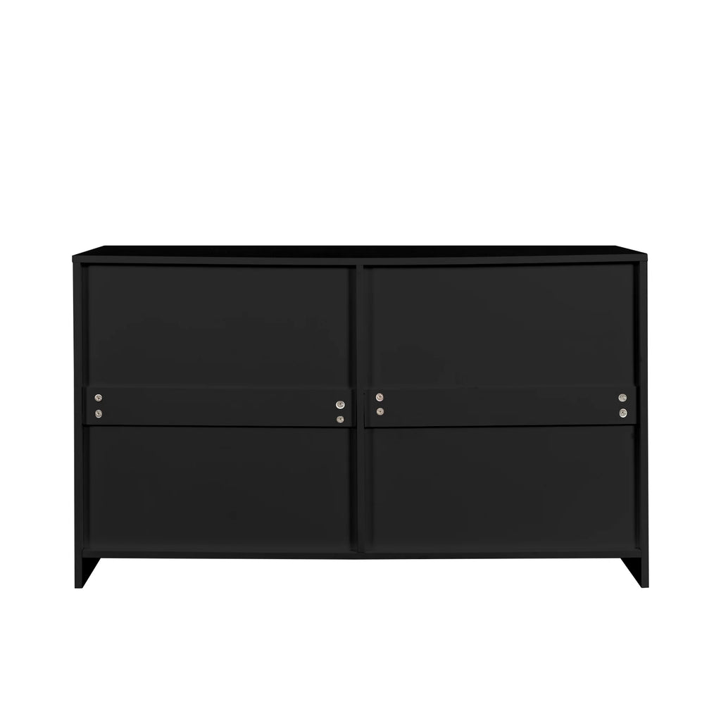 Black 6 Drawer Wood Dresser B90035