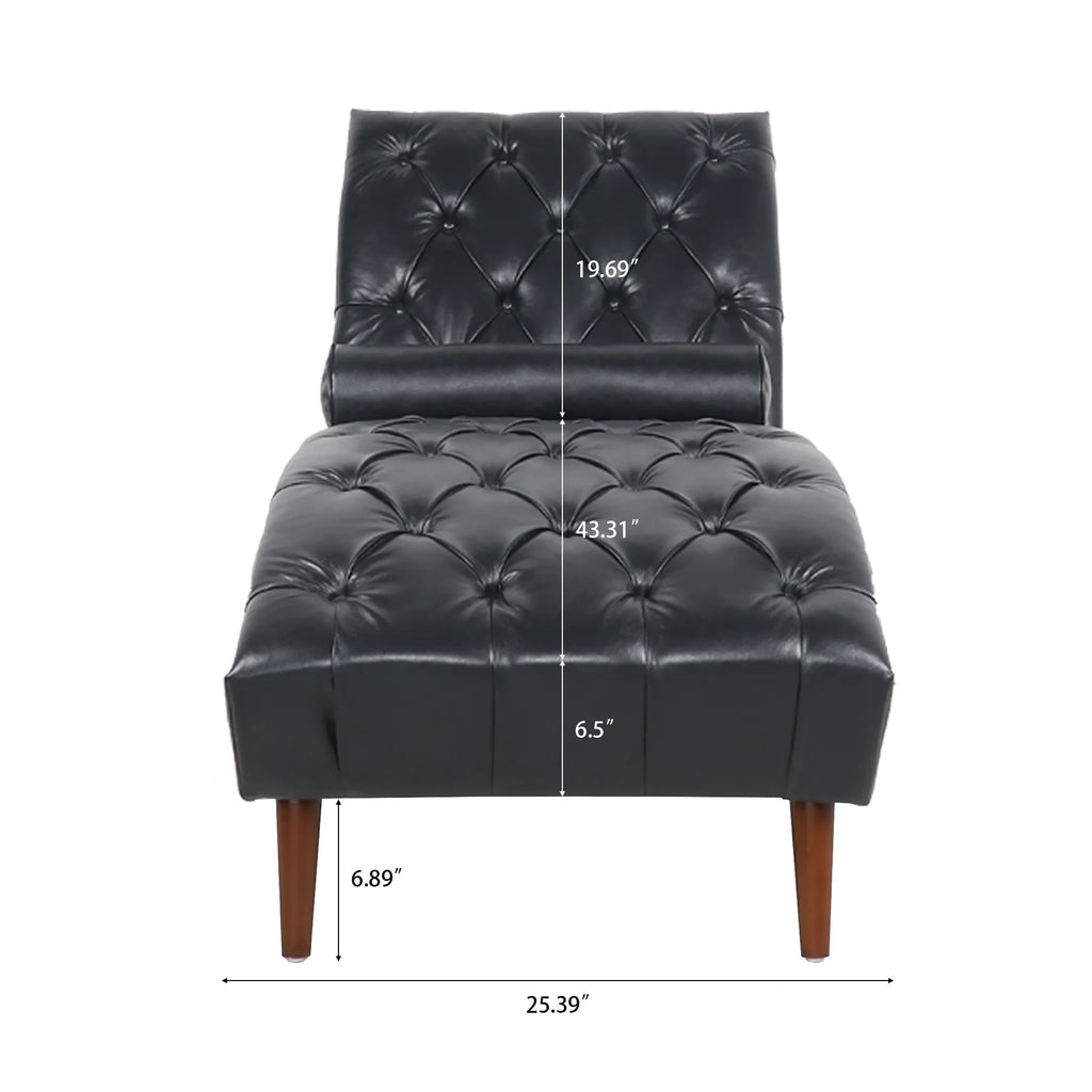 Faux Leather Button Tufted Chaise Lounge N361736