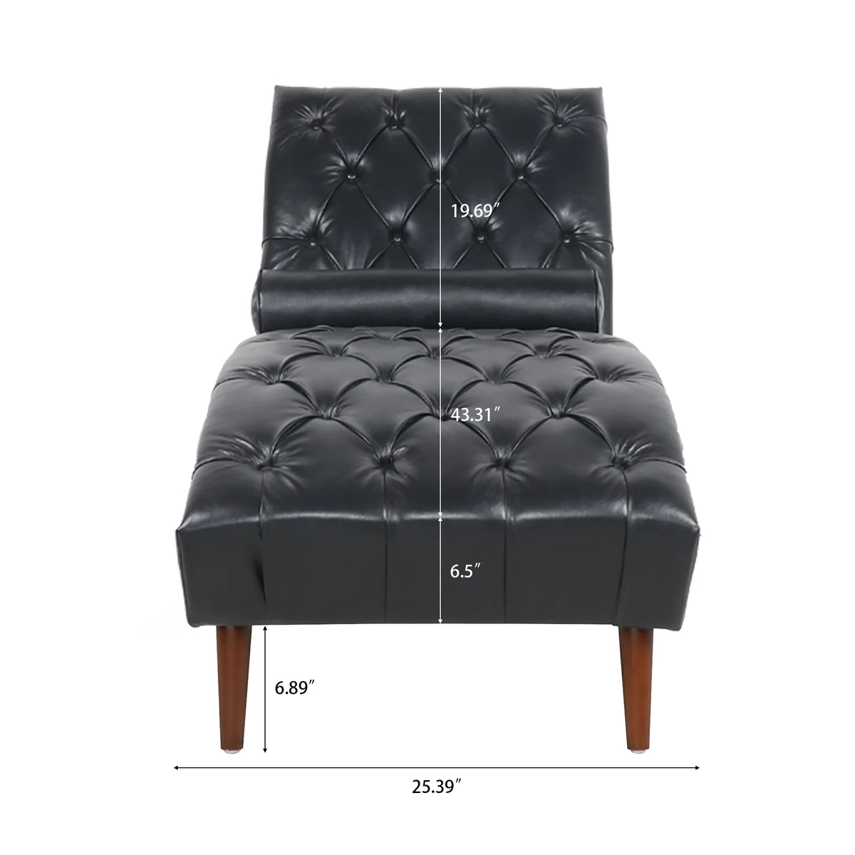 Faux Leather Button Tufted Chaise Lounge N361736