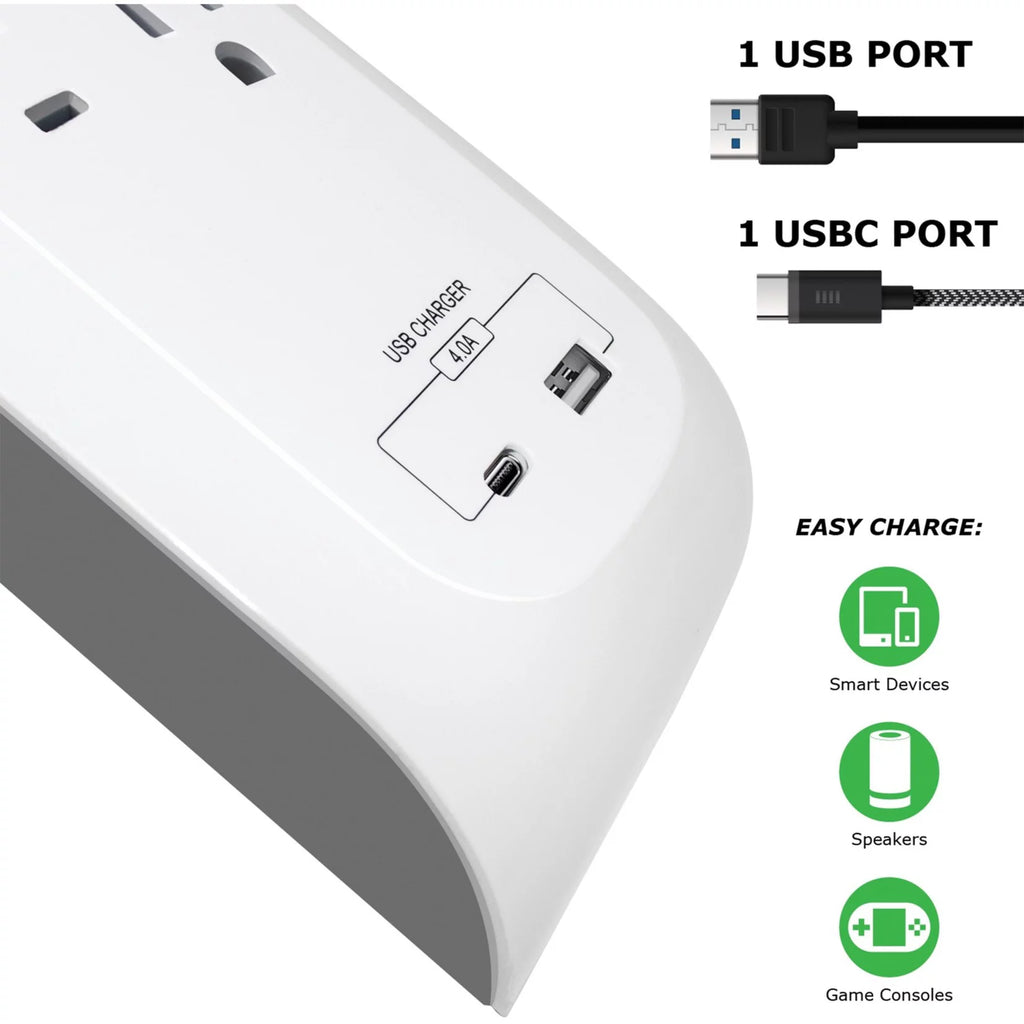 8-Outlet USB-A and USB-C Surge Protector Power Strip U972