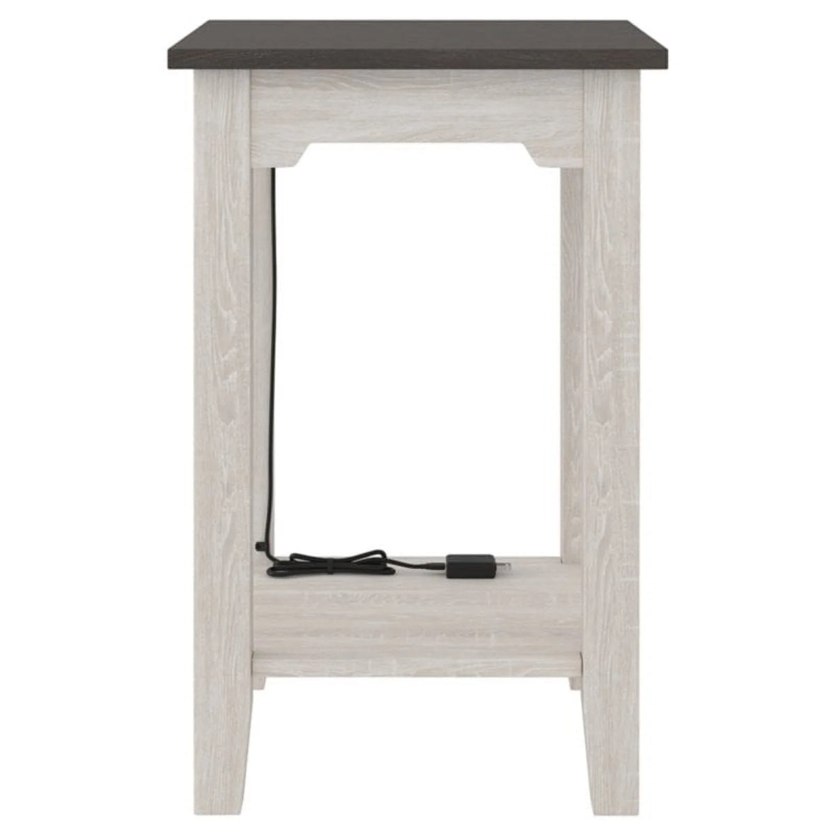 Farmhouse Engineered Wood End Table in Antiqued White/Gray Y66252