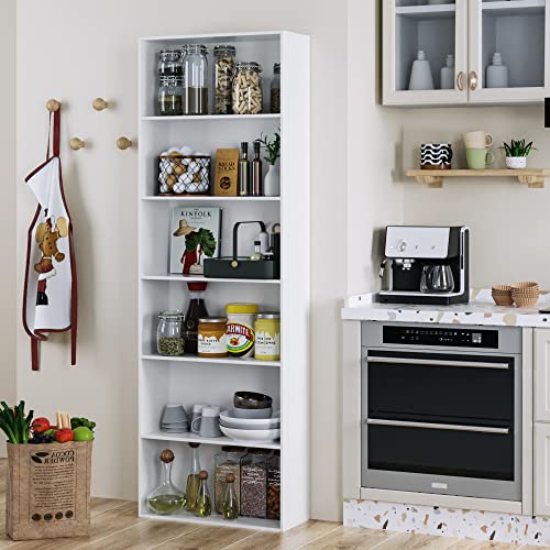 6-Tier Dark Gray Freestanding Bookcase and Bookshelf T199175