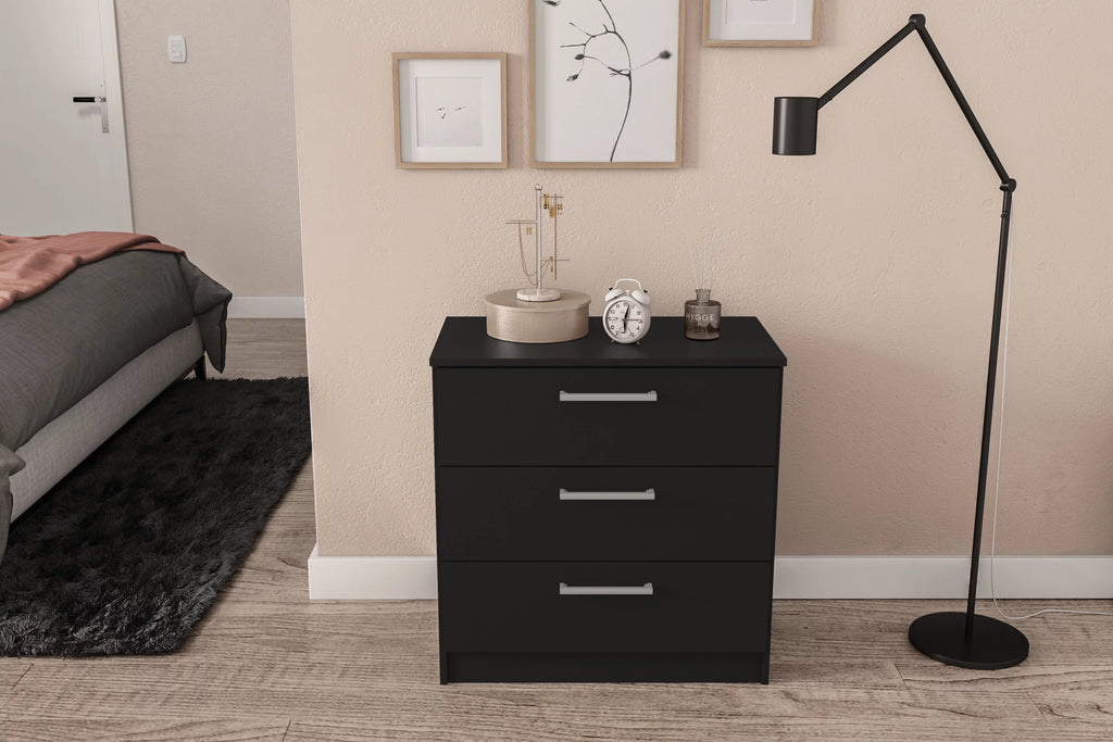 White 3 Drawer Wood Dresser A16363