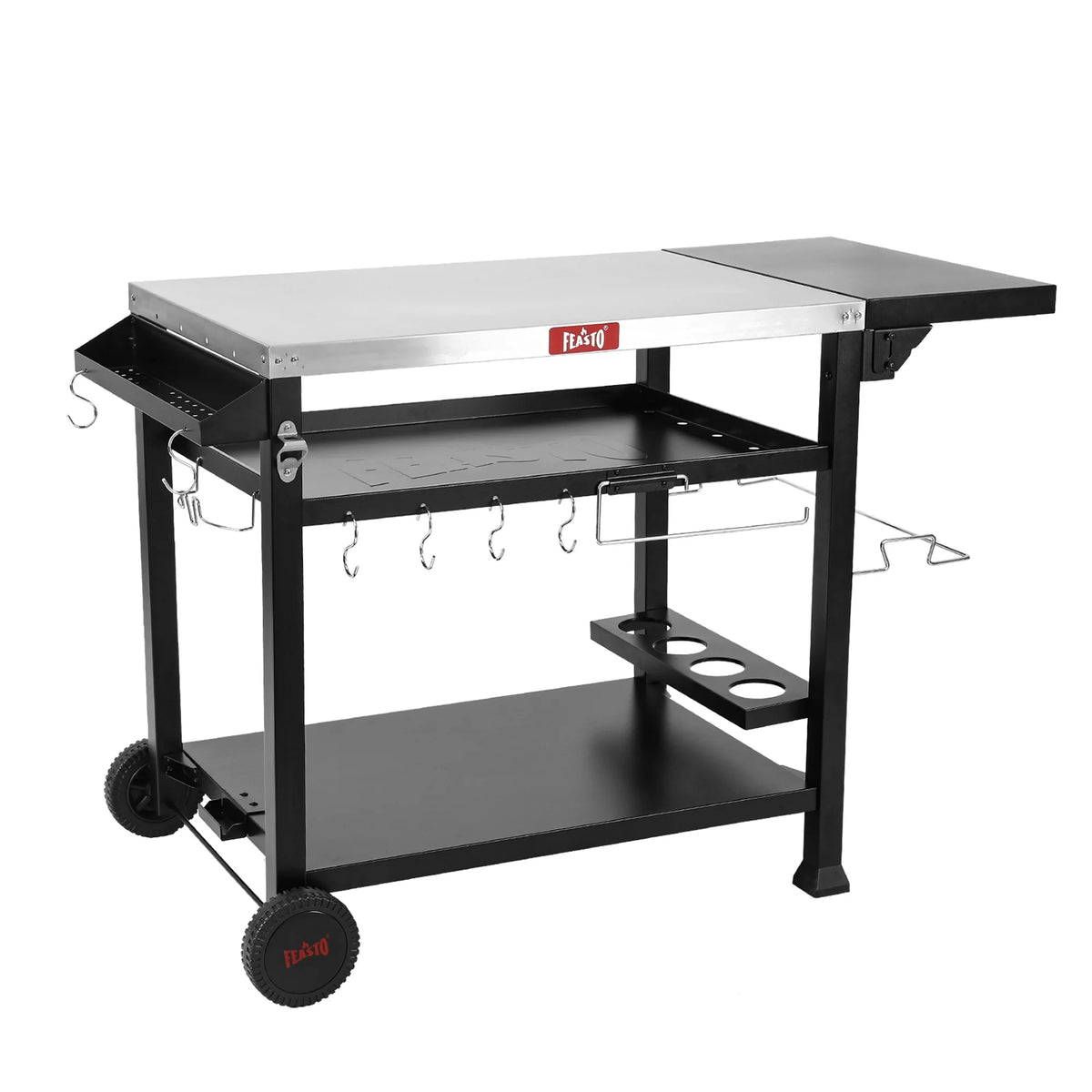 Stainless Steel 3-Shelf Movable Food Prep Cart Table O39214