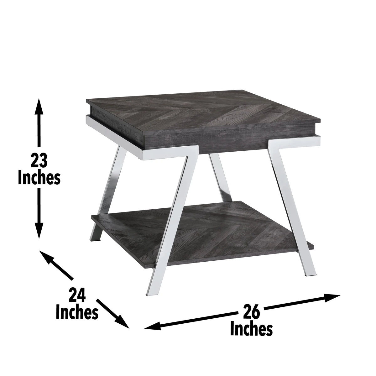 Dark Gray Wood and Laminate End Table Y3620