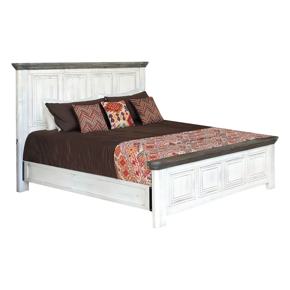 King Size Bed with Rustic Headboard and Footboard X3146