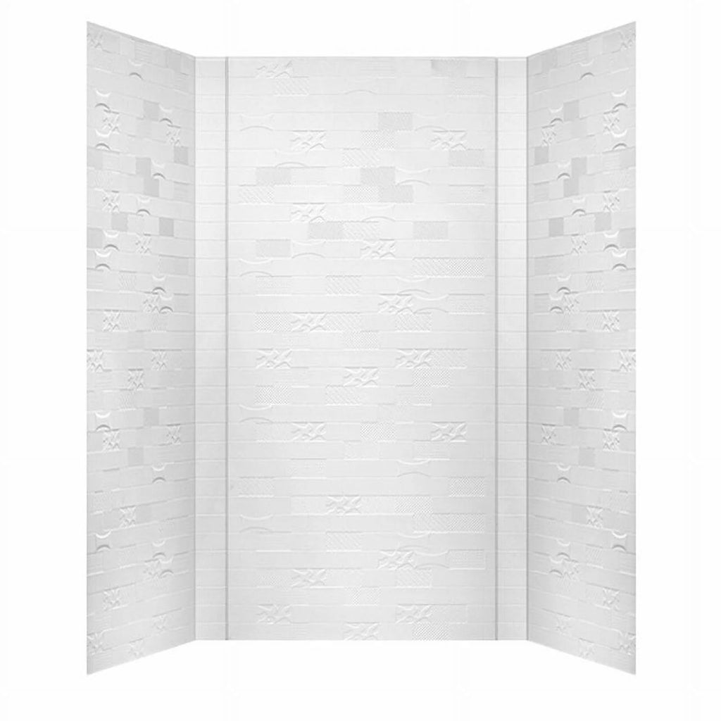 PVC Glue-up Tub and Shower Wall Panels Surround in Gloss White C7078