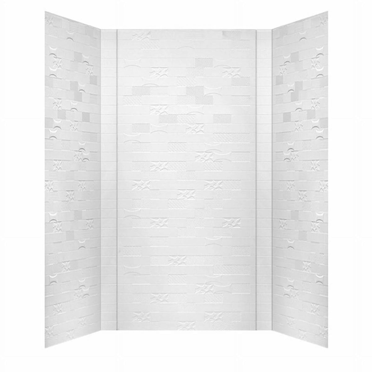 PVC Glue-up Tub and Shower Wall Panels Surround in Gloss White C7078