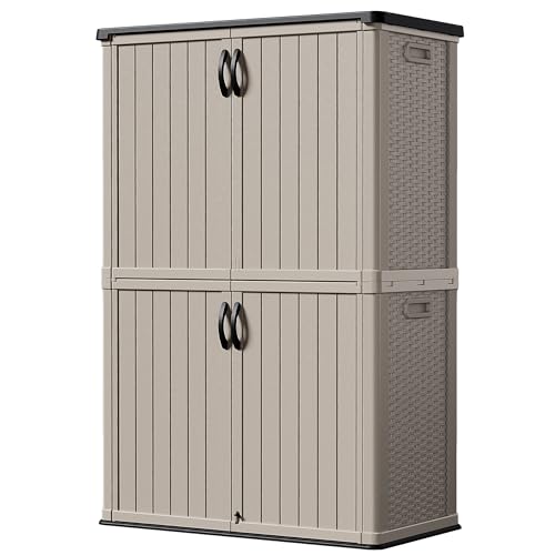 White 26 Cu Ft Lockable Outdoor Storage Cabinet L338
